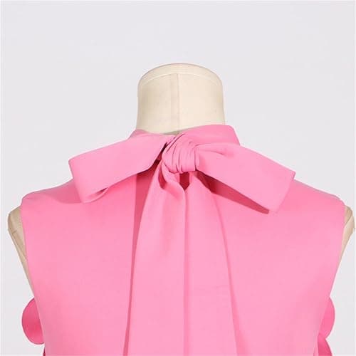 platlogy Women's Desinger 3D Flowers Summer Evening Party Dress Stand Collar Sleeveless Formal Maxi Dresses thumbnail 5