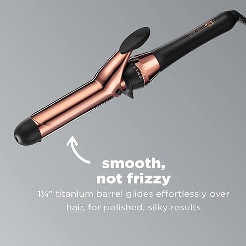 INFINITIPRO BY CONAIR Rose Gold Titanium 1 1/4-Inch Curling Iron, 1 ¼ inch barrel produces loose curls – for use on medium and long hair thumbnail 2