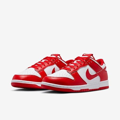 Nike Dunk Low Retro Men's Shoes (HF5441-104, White/White/University Red) thumbnail 5