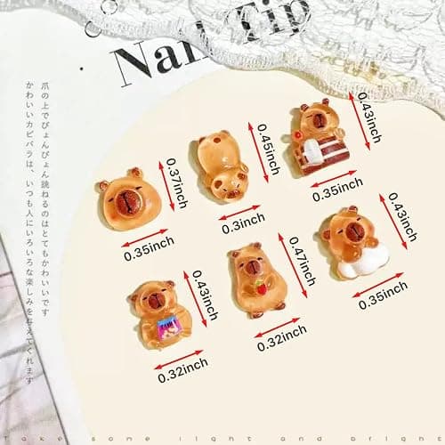 100PCS Mini Capybara Decor Resin Tiny capybaras for Crafts Micro Miniature Capybara for Fairy Garden Dollhouse Micro Landscaping Decoration thumbnail 4