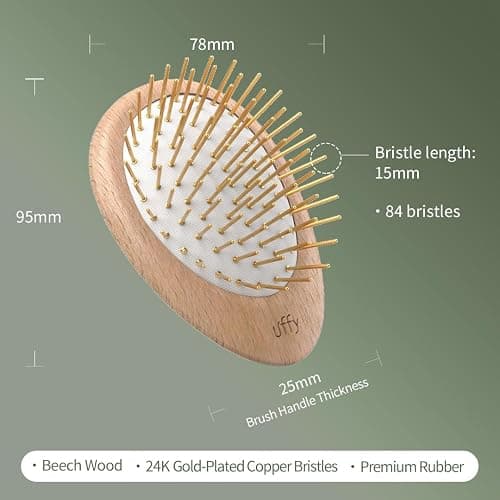 Uffy Acubrusher – 24K Gold-Plated Gua Sha Hair Brush | Ergonomic Scalp Massager for Dandruff & Hair Growth | For All Hair Types | Ideal Gift Choice in Violet Purple thumbnail 5