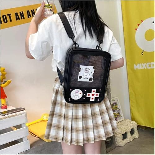 AWXZOM cute Ita Backpack Fashion Gameboy Style itabag 3 way bag Kawaii Backpack pin display backpack ita bag backpack cute backpack thumbnail 2