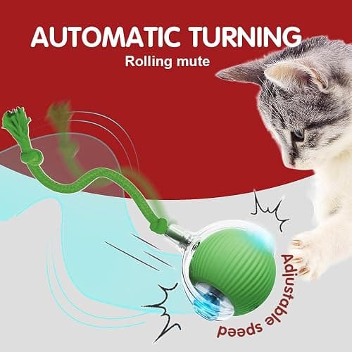 PETUPS Interactive Cat Toy, 2025 New Cat Toy for Indoor Cats, Intelligent Rolling Ball Toys, Kitten Toys for Bored Indoor Cats/Dogs (Pink) thumbnail 6