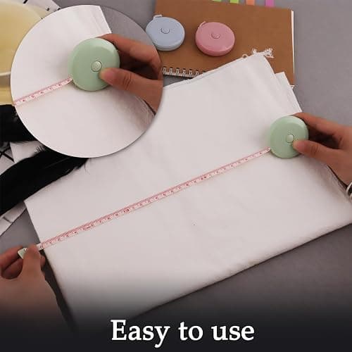 GDMINLO 3 Pack Tape Measure Measuring Tape for Body Fabric Sewing Tailor Cloth Knitting Craft Weight Loss Measurements Retractable 60-inch 1.5 Meter, Small Push ButtonDouble Scales Rulers thumbnail 6
