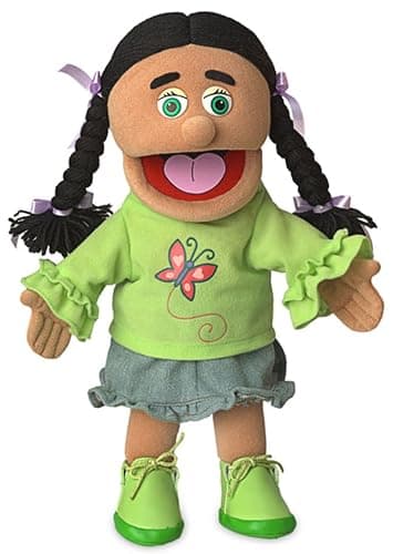 14" Jasmine, Hispanic Girl, Hand Puppet - Image 1