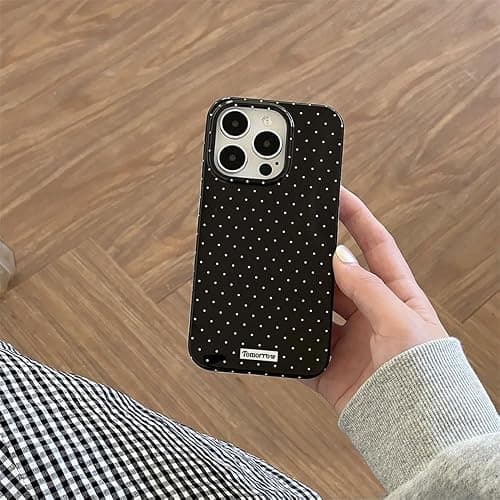 inewateri Compatible with iPhone 16 Case with Cute Fashion Polka Dot Aesthetics Design Simple Cases for Soft TPU Slim Protection Cover-Black thumbnail 4
