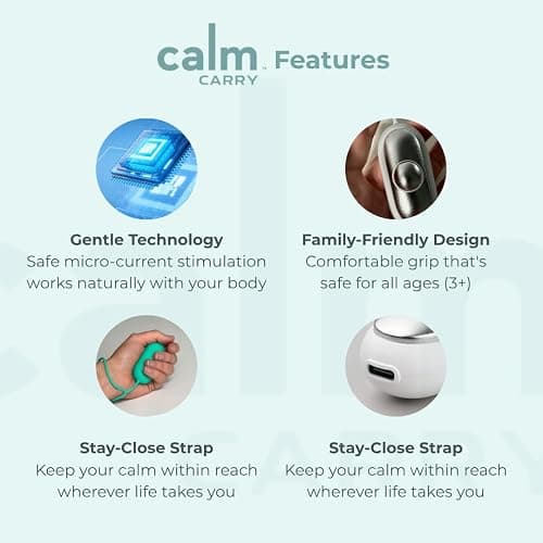 Glowco CalmCarry Sleep Aid Device – Handheld Microcurrent Relaxation Tool, Supports Calm, Focus & Gentle Relief, USB Rechargeable, Portable Wellness Device for Adults & Kids | Purple Calm Carry thumbnail 5