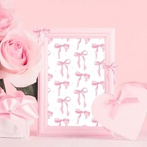 24 Sheets Pink Bow Scrapbook Paper Pink Cute Rabbit Bear Cherry Strawberry Patterned Paper for Card Making Scrapbook Photo Album Journal DIY Craft, 11.8 × 11.8 Inches thumbnail 2