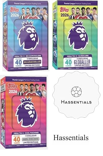 Premier League 2026 New - One Random Mega Tin - 40 Cards Including 3 Exclusive LE 25/26 Soccer Cards + Hassential Sticker thumbnail 4