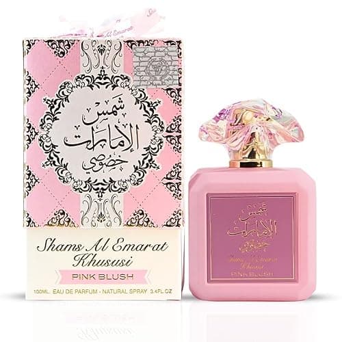 Ard al Zaafaran Pink Blush Shams Al Emarat Khususi, Marshmallow Blush Perfume For Women, Eau de Parfum - 100 ML (3.4 OZ) Romantic & Sweet Arabian Perfume - A Captivating Scent wrapped in Pink Bottle - Image 1