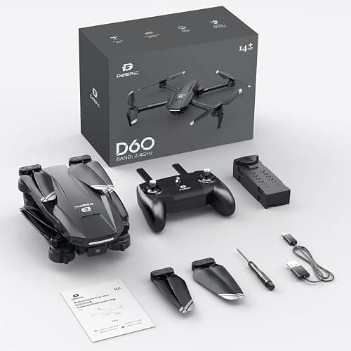 DEERC D60 Drone with Camera for Adults and Kids, 1080P HD FPV, Foldable RC Quadcopter with Gesture & Voice Control, Gravity Sensor, 22 Min Flight, Altitude Hold, Headless Mode, Beginner-Friendly Gift thumbnail 8
