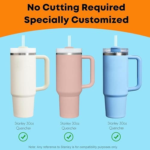 ALINK Clear Replacement Straws for Stanley 30 oz Tumbler, DISHWASHER SAFE, 6 Pack Reusable Plastic Straws Compatible with 30oz Stanley Adventure Quencher Cups, Plus Brush thumbnail 4