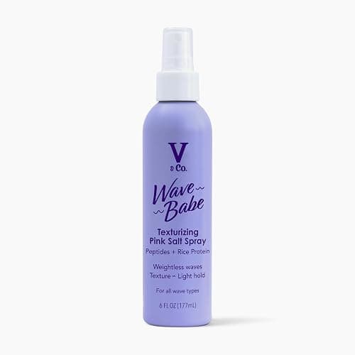 V&Co. Wave Babe Texturizing Pink Salt Spray – Beach Wave Spray for Wavy Hair with Himalayan Pink Salt & Peptides – Lightweight Texturizing & Volumizing Mist for Soft, Touchable Texture – 6 oz - Image 1
