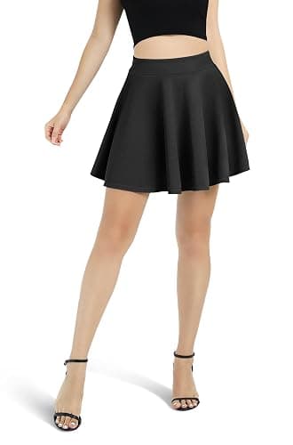 Urban CoCo Women's Basic Versatile Stretchy Flared Casual Mini Skater Skirt thumbnail 4