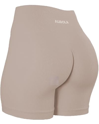 AUROLA Power Workout Shorts for Women Tummy Control Squat Proof Ribbed Thick Seamless Scrunch Active Short thumbnail 4