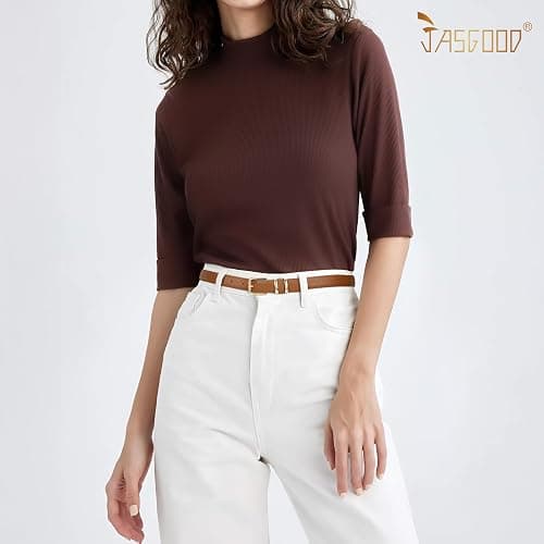 JASGOOD 3 Pack Women's Leather Belts for Jeans Dress Pants Trendy Belts with Gold Buckle thumbnail 4