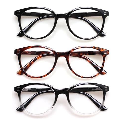 SIGVAN 3 Pack Reading Glasses Spring Hinge Stylish Readers Black/Tortoise for Men and Women - Image 1