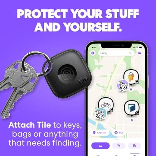 Tile by Life360 Mate - Bluetooth Tracker, Keys Finder and Item Locator for Keys, Bags and More. Phone Finder. Both iOS and Android Compatible. 1-Pack (Pink Punch) thumbnail 2