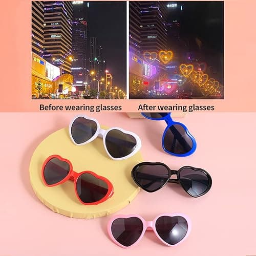 Dollger Heart Sunglasses Heart Effect Diffraction Glasses Festival Accessories Party Rave Lights Glasses Love Gift thumbnail 3