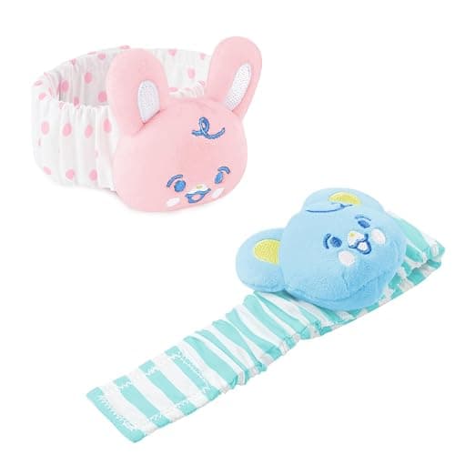 LittleForBig Adult Wrist Rattles Soft Adjustable Bracelet with Bell for Adult - Baby Parade Pattern 2-Pack thumbnail 7