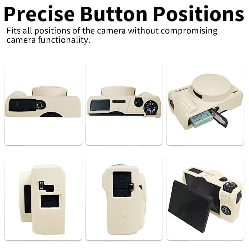 G7X Mark III Case, Protective Case for Canon Powershot G7X Mark III Digital Camera, Removable Lens Cover Silicone Sleeve Soft Camera Cover Rubber Protective Body Skin- Beige thumbnail 7