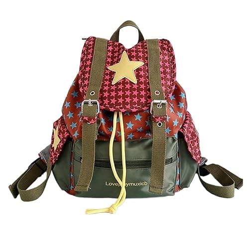 NCDUANSAN Dopamine retro backpack, suitable outdoor hiking, leisure commuting, fashion sports cycling lightweight design cute (green) - Image 1