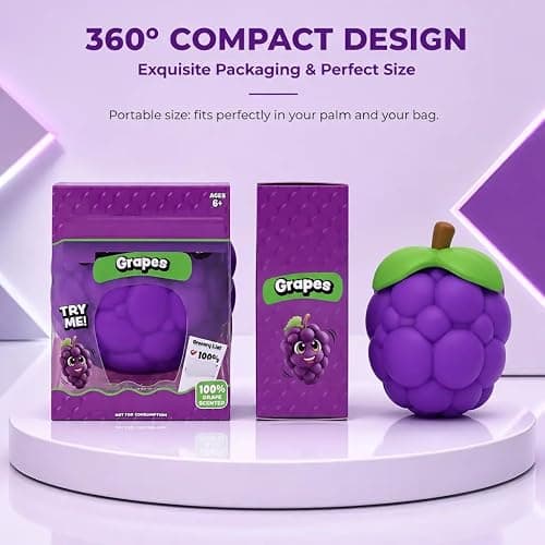 Fruit Squishy Toys, Giant Grape Jumbo Squishy Toys, Soft Squeeze Fidgets, Cute Taba Squishy Toys, Party Favors & Gifts thumbnail 3