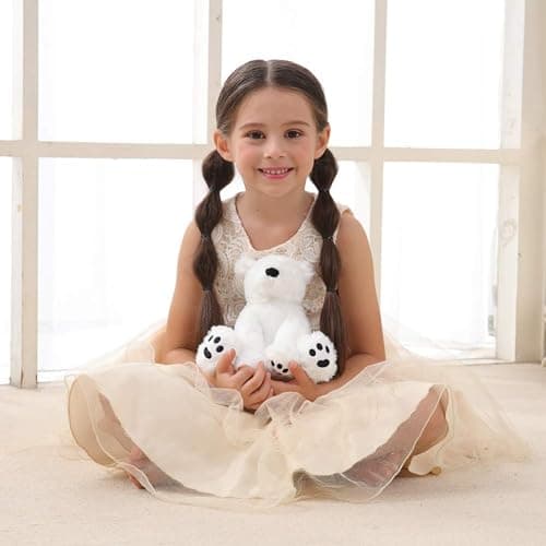 Apricot Lamb Toys Plush White Polar Bear Stuffed Animal Soft Cuddly Perfect for Child （White Polar Bear ，8 Inches - Small-8" thumbnail 7