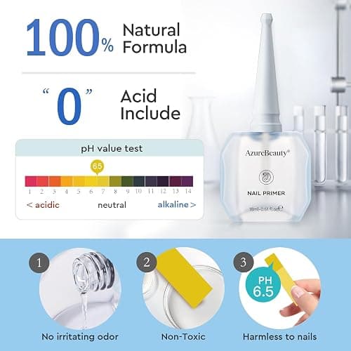 AZUREBEAUTY 18ml Nail Dehydrator and Primer, Acid-Free & Hema-Free Nail Prep Kit, No Lifting Bond for Gel Polish & Acrylic, Quick Dry Professional Natural Nail Primer for Long Lasting Manicure thumbnail 5