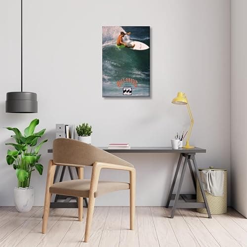 Vintage Hawaii Surf Posters Ocean Wave Surfer Canvas Print Retro Surfing Competition Wall Art Coastal Beach Picture Decor for Boy Room Bedroom Bathroom California Surf Artwork 12x18inch Unframed thumbnail 2