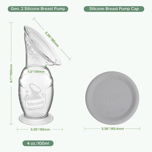 haakaa Manual Breast Pump with Suction Base and Silicone lid Set 4oz/100ml thumbnail 2