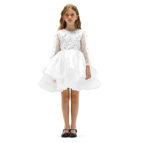 K KomForme Mary Jane Shoes with Low Heel Rhinestones Princess Flats Dress Pump Shoes for Little Kid/Big Kid thumbnail 7
