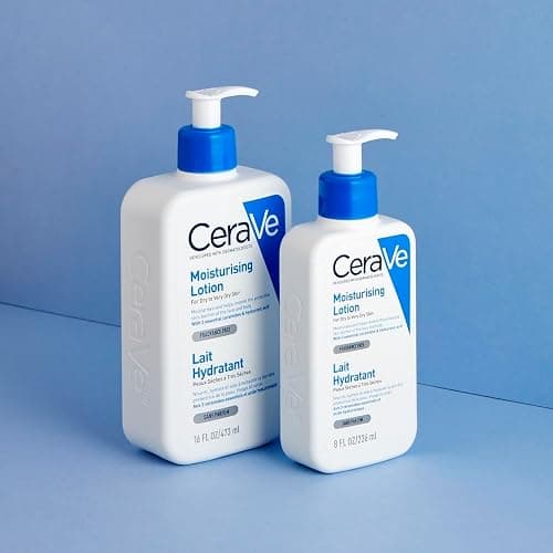 CeraVe Face Moisturiser with Ceramides for Normal to Very Dry Skin, 236ml | Lighweight Daily Hydrating Face & Body Moisturiser with Hyaluronic acid, MVE technology. Fragrance-Free. thumbnail 5