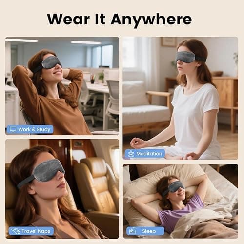 Microwave Heated Eye Mask, Steam Warm Compress for Dry Eyes, Work with Relieve, Blepharitis & Stye Treatment (Gray) thumbnail 5