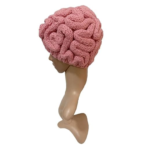 BIBITIME Unisex Handmade Knitted Brain Beanie Cap Halloween Hat thumbnail 6