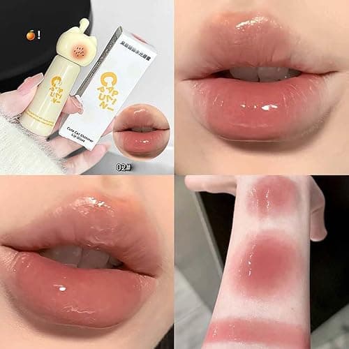 Pakivs Cute Cat Jelly Lip Gloss Korean Lip Glaze Set for Women,4Pcs | Hydrating Lipgloss,Plumping Lipgloss ,Long Lasting Waterproof , Non-Sticky,Moisturizing Lip Stain,Glossy Finish Lip Tint thumbnail 3