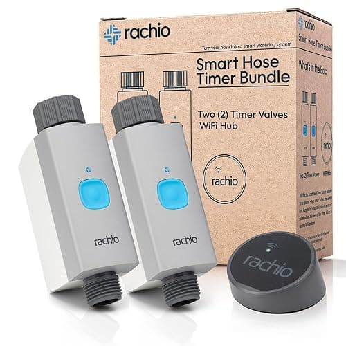 Rachio Smart Hose Timer (2 Valves + 1 WiFi Hub) – App-Controlled Outdoor Faucet Timer, Quick Install & Scheduling, Expandable System - Image 1