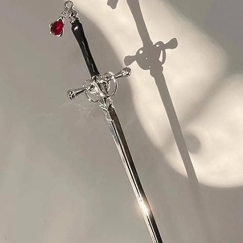 4Pcs Sword Hair Stick Retro Metal Hair Sticks Ancient Style Swords Hair Chopsticks for Women and Men, Chinese Hair Pins Hair Sticks Hair Daggers with Tassels for Hair Accessories thumbnail 2