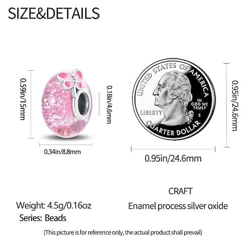 TINSLO Charm Anhänger Damen 925 Sterling Silber für Armband Charms Beads passend für Pandora Armband und Halskette, Kompatibel mit Europäischen Armbänder für Frauen Mädchen B2 thumbnail 4