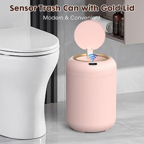 Procade Automatic Motion Sensor Bathroom Trash Can with Lid, 3 Gallon Touchless Trash Bin, Smart Plastic Garbage Can, Mini Pink Wastebasket for Toilet, Office, rv, Bedroom, Living Room thumbnail 5