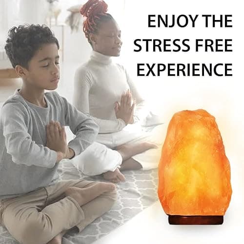 Crystal Hideaway Himalayan Salt Lamp Natural Pink Salt Lamp (ETL Certified) Night Light with Dimmer Switch Cord and Wood Base for Home Décor (6 Inches) thumbnail 5