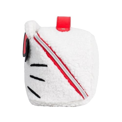 Impressions Vanity Hello Kitty Unfold Travel Makeup Bag Organizer, Opens Flat Zippered Cosmetic Bag with Cozy Sherpa Fabric Texture, Dual Compartments, Inner Pockets, Top Carrying Handle thumbnail 4