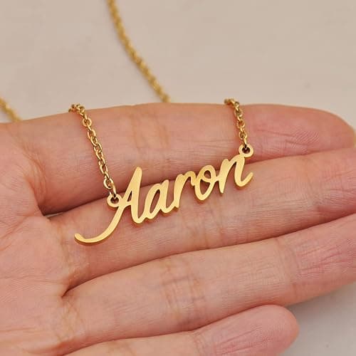HUAN XUN Personalized Name Necklaces for Women Custom Stainless Steel Initial Ltter Necklace Pendant Jewelry for Christmas Birthday thumbnail 4