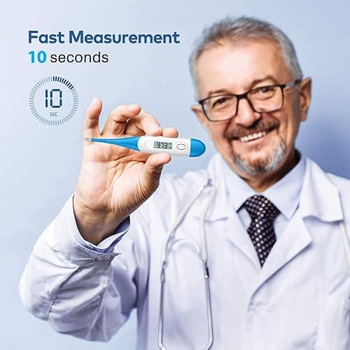 Boncare 10 Seconds Oral Thermometer for Adults and Kids - Accurate & Safe Rectal Thermometer for Baby with Fever Alarm, Digital Thermometer FSA HSA Eligible (Light Blue) - Light blue thumbnail 2