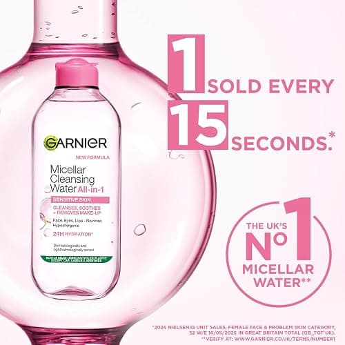 Garnier Micellar Water 700ml, All-in-One Face Cleanser & Makeup Remover | Gentle Face and Eye Makeup Remover Suitable For All Skin Types Even Sensitive Skin, Soothing Formula, Dermatologically Tested thumbnail 11