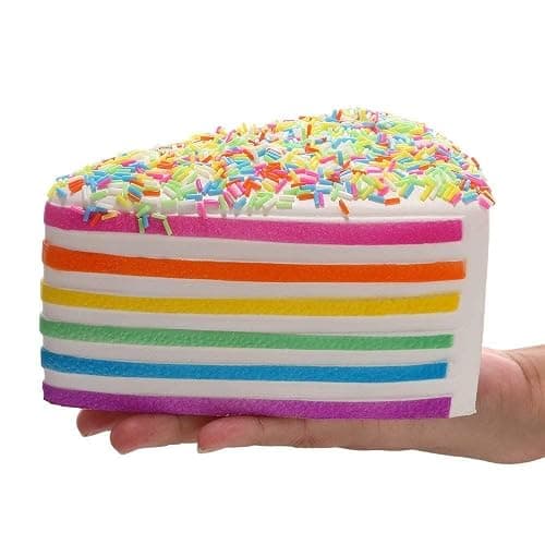 Anboor 5.8" Jumbo Slow Rising Kawaii Scented Rainbow Triangle Cake with Cheese Squishy Stress Relief Kid's Toys thumbnail 6