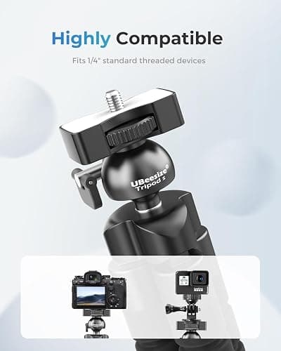 UBeesize Phone Tripod Pro S, Flexible Desk Stand with Wireless Remote, Mini Holder for Camera and GoPro thumbnail 2