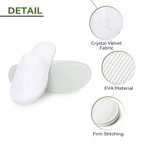 QatmMkt 10PCS Unisex Guest Disposable Slippers, SPA Cotton Slipper, Hotel Bath Slippers Disposable, Travel Bulk Guest House Slipper for Shoeless Home, Travel, Hotel or Commercial thumbnail 3