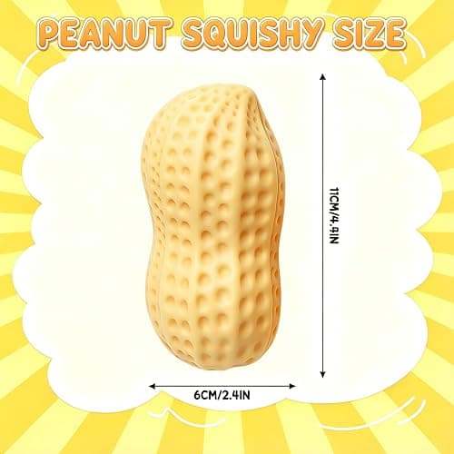 Crunchy Peanut Squishy, Peanut Slow Rising Squishy Toys for Stress Relief | Realistic Peanut Shape Crunchy Squishy, Fidget Toys, Peanut Squishy, Stress Balls, Squeeze Toys, Sensory Toys for Adults thumbnail 3