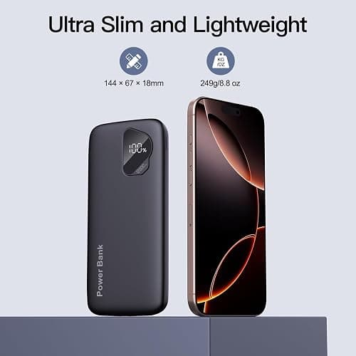 2026 2-Pack 12800mAh Portable Charger with Built in Cables, Travel Essential Battery Pack, 4 Outputs 2 Inputs Slim Power Bank with Cord Wires for iPhone 17/16/15/14, Samsung Galaxy S23/22, Pixel etc thumbnail 4